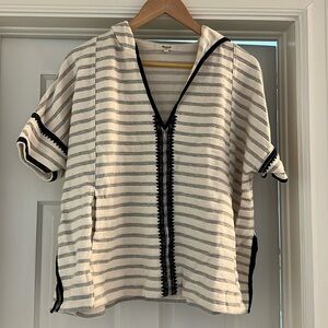 Madewell striped hooded sweatshirt M/L